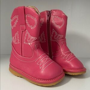 Squeak Me Alligator Girls Toddler 3 Boots Pink Western Zip Up B130‎